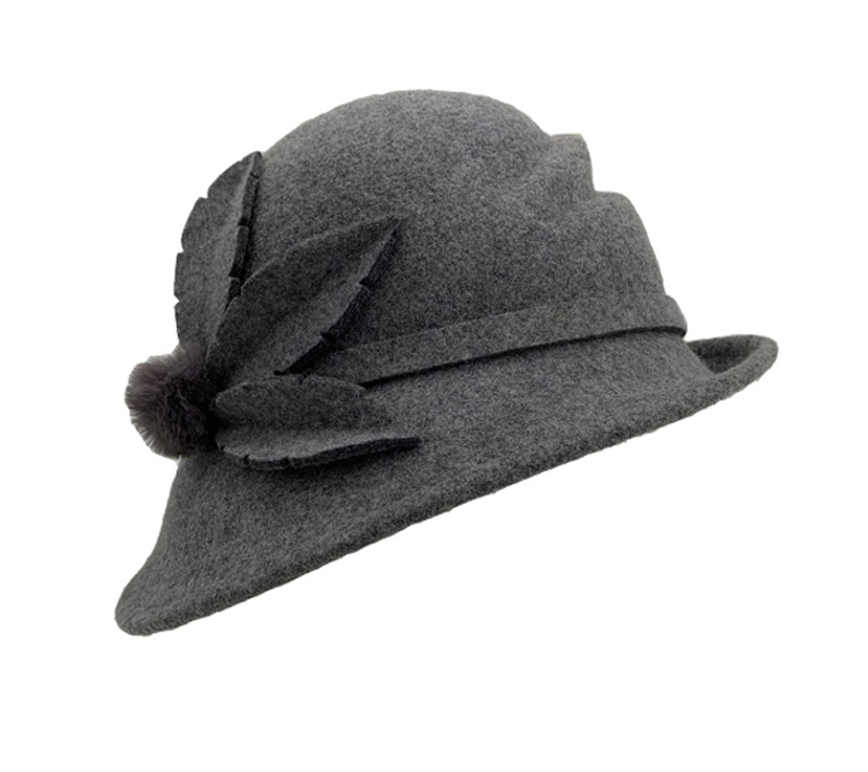 Wool cloche hat for women